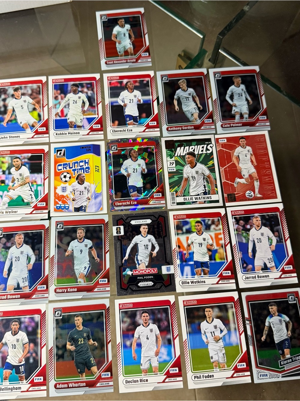 21 England National Team soccer card lot FIFA World Cup Monopoly Donruss